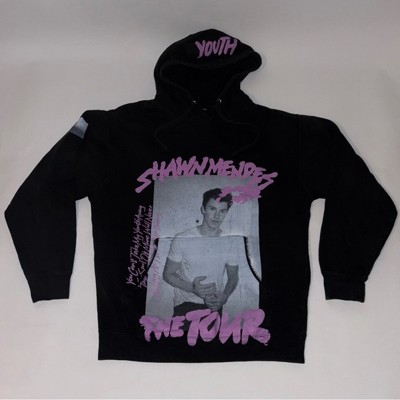 Shawn Mendes Tops - 🎙️ 2019 SHAWN MENDES YCTMYA THE TOUR CONCERT BLACK LONG SLEEVE PULLOVER HOODIE